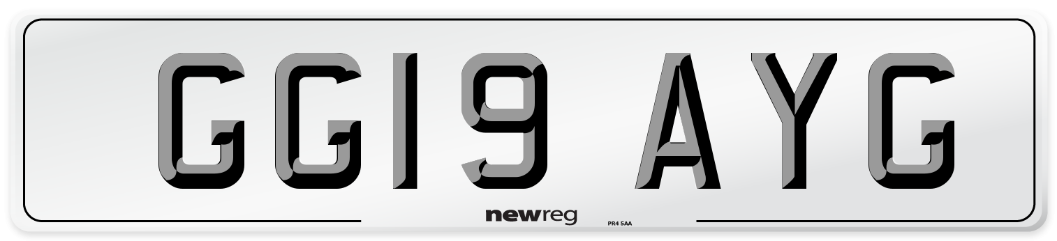 GG19 AYG Number Plate from New Reg